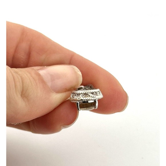 10k Solid White Gold And Diamonds Clyde Duneier Pear Tourmaline Pendant - Picture 10 of 12